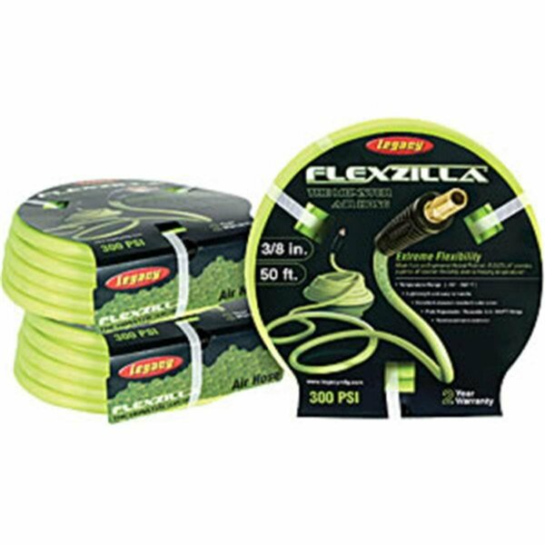 Light House Beauty Flexzilla .5 in. x 50ft Yellow Air Hose with .38 in. MNPT - Bright Green - 1/2in. x 50ft LI3530074